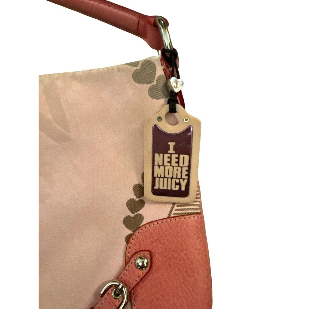 Vtg‎ Pink Juicy Couture Purse Handbag Satchel Bag Y2K With Charm